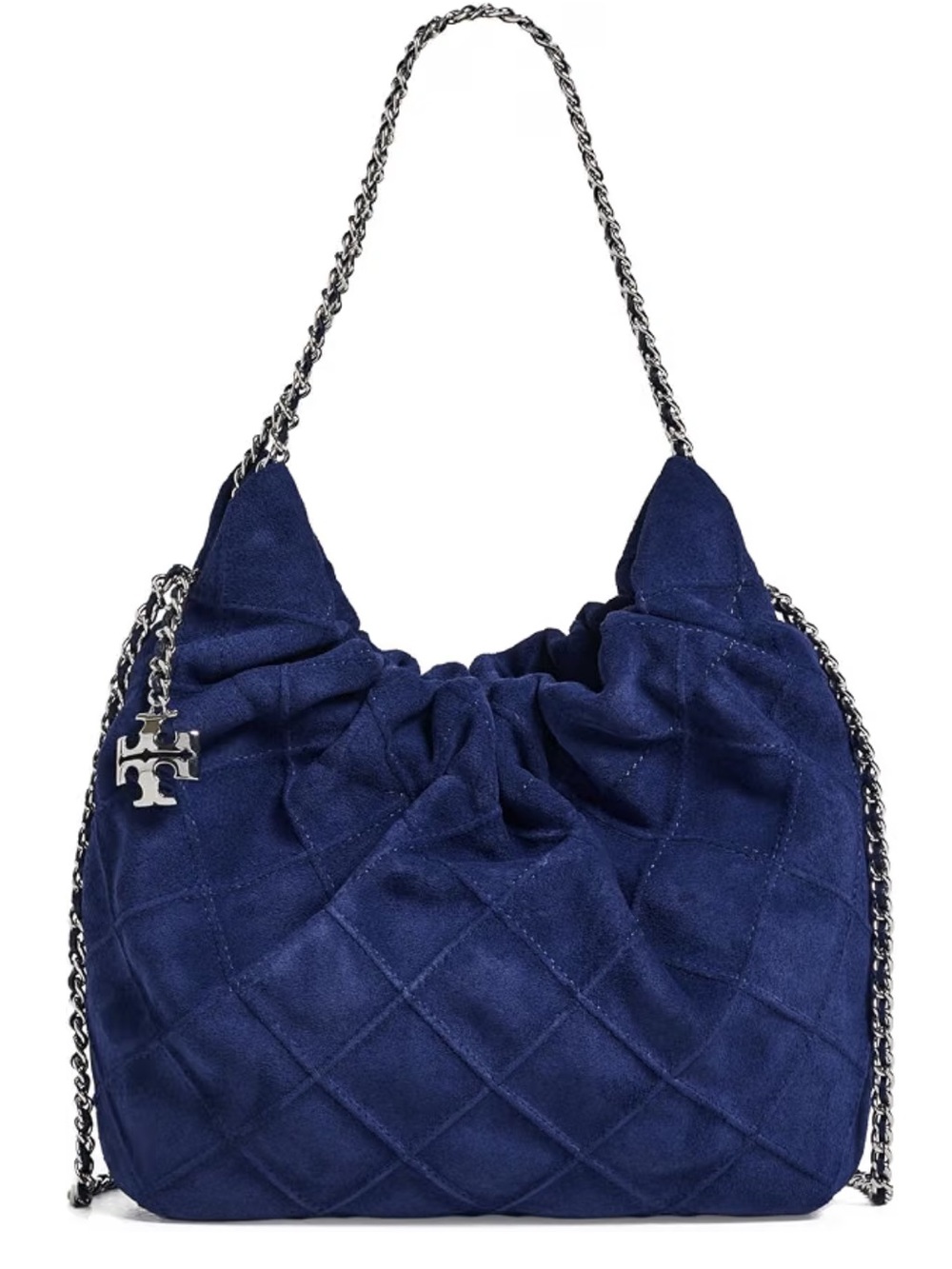 Tory Burch Mini Fleming hobo bag in Ballpoint Navy Blue